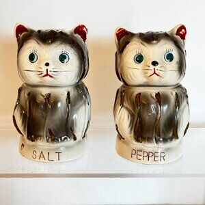 Tilso Cat Salt and Pepper Shakers Hand Painted Squeakers Japan 52/856